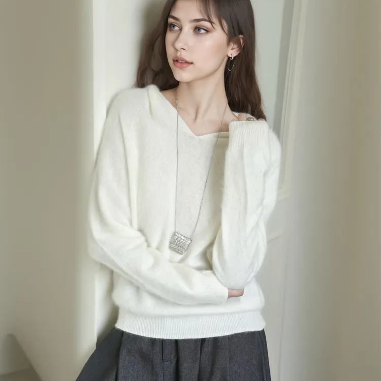 【网红同款】慵懒的神同款羊毛羊绒拉毛连帽毛衣女外套宽松慵懒女