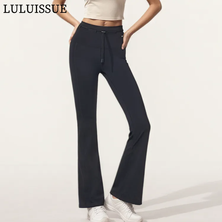 LULUISSUE微喇瑜伽裤女高腰抽绳提臀显瘦外穿户外运动健身裤