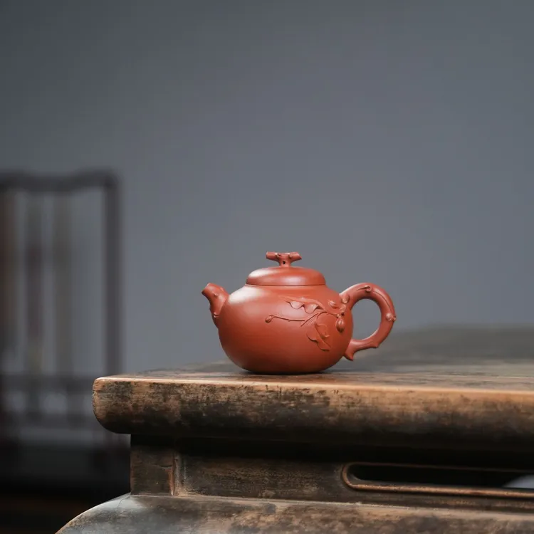 无名之砂【柿柿如意】精挑小红泥丨250cc宜兴紫砂壶高端茶器茶具