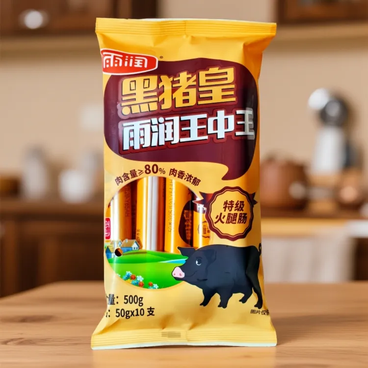 雨润黑猪皇王中王火腿肠特级50g*10支零食泡面晚上充饥食品