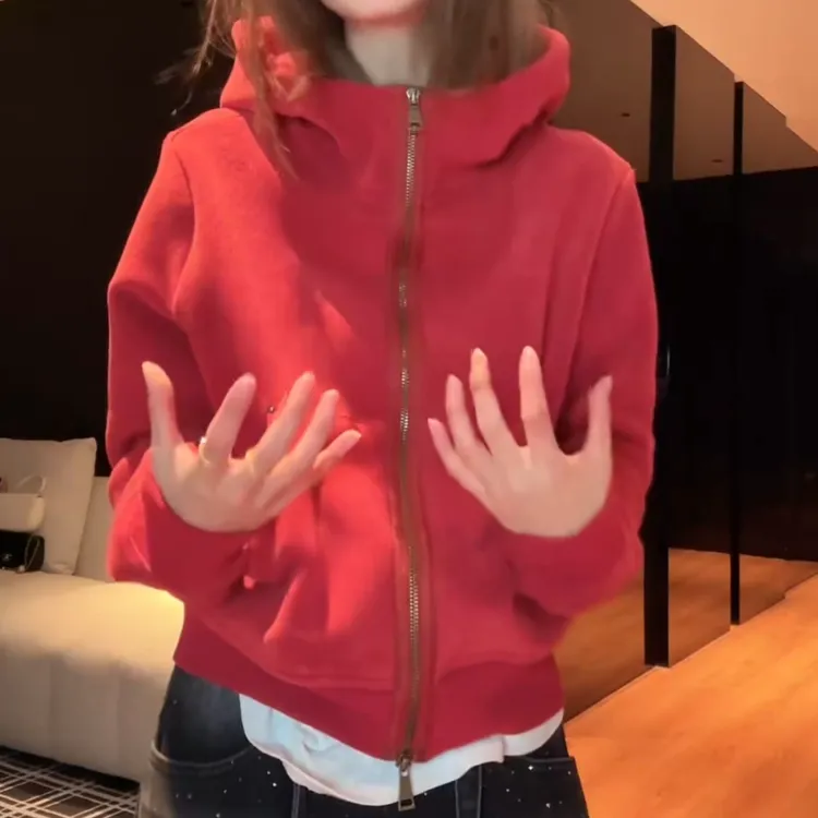 【周末出逃】冬季新款美式时尚百搭气质加绒连帽卫衣LK2508982