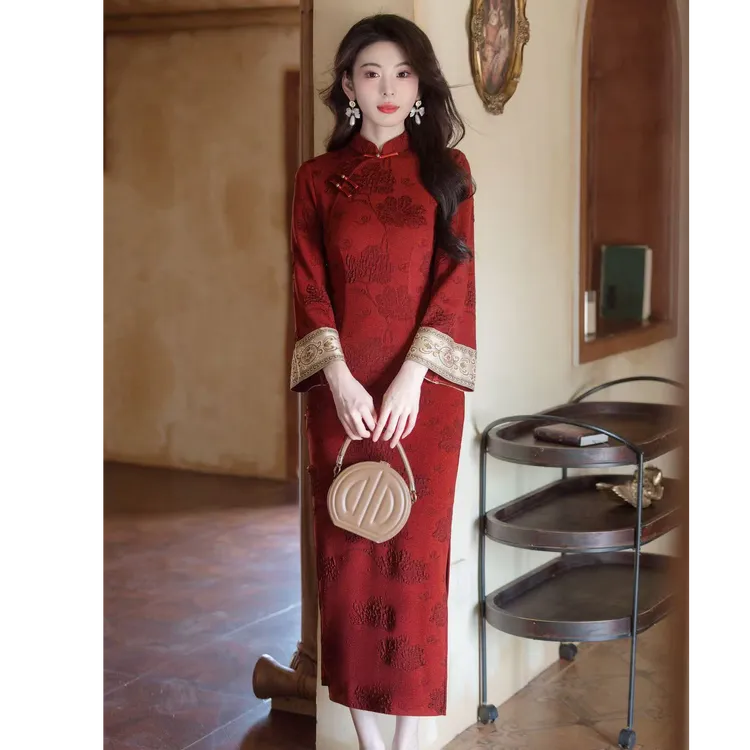 江南春【良缘】高级显白提花新中式日常订婚服敬酒服回门连衣裙旗袍