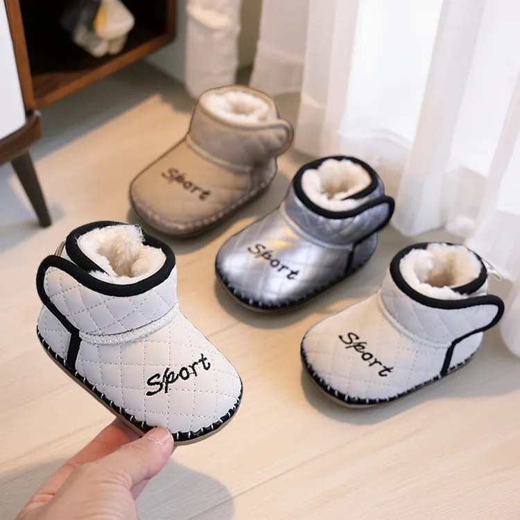 冬季婴儿棉鞋0到1岁保暖步前鞋男女宝宝鞋加绒加厚软底雪地靴防滑