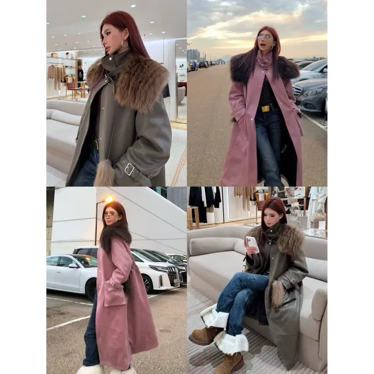 婉君【年底战袍】”美洲貉“麂皮绒”鹅绒“皮草羽绒外套LWJ25D4C4372