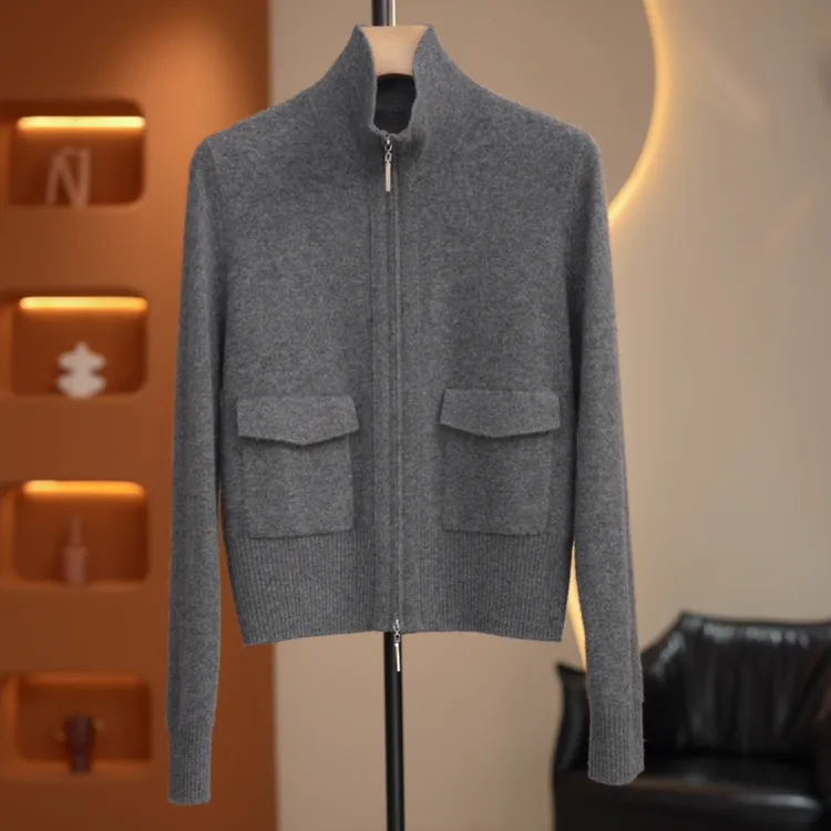 【阿紫2】减龄百搭显瘦双拉链针织开衫女Y19299