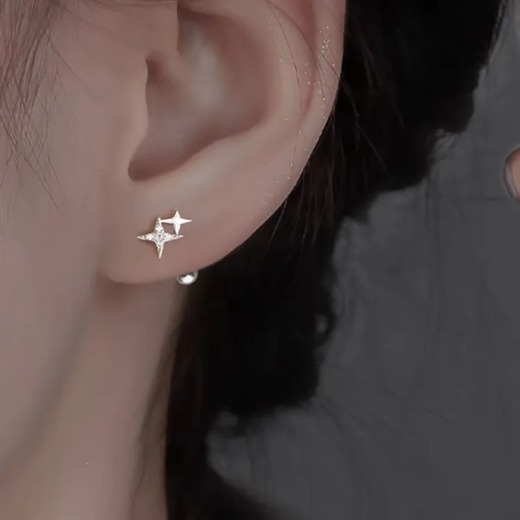 FARCOKO/法蔻 足银耳饰 星星耳钉女轻奢百搭设计感情人节生日礼物