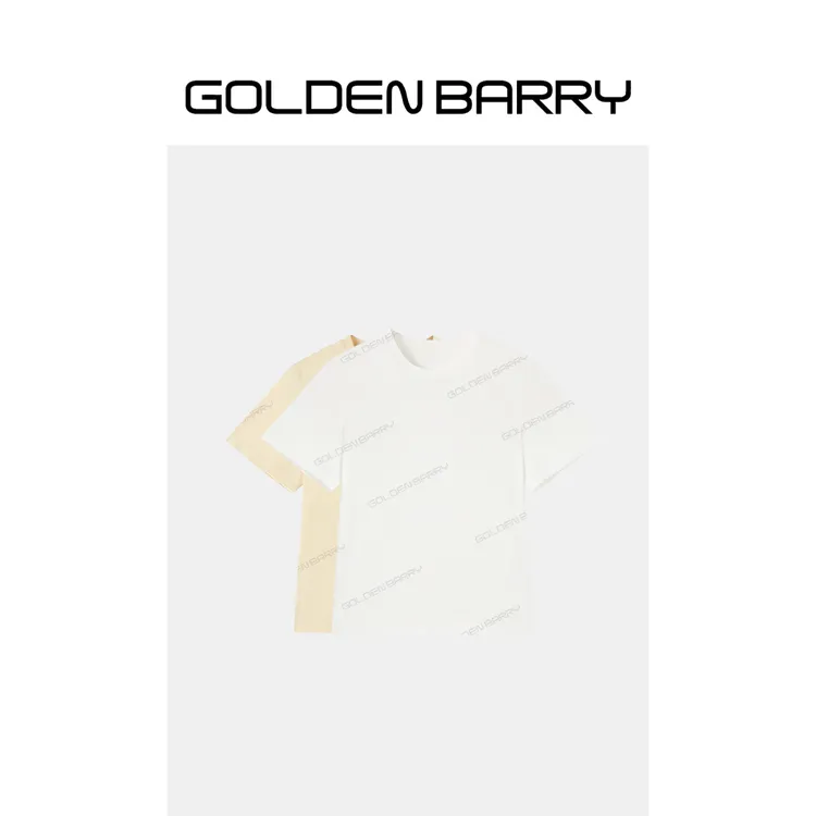 GOLDENBARRY「轻赴朝暮」百搭纯色休闲T恤简约圆领短袖206407