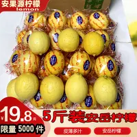 安岳黄柠檬净重5斤装 花皮果二三级柠檬清香新鲜皮薄酸爽多汁鲜果