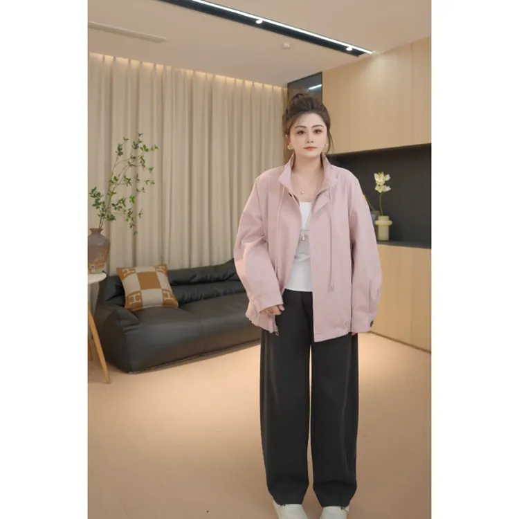 【胖佳佳】风铃曲 粉色休闲外套春季时尚百搭上衣H625Z02945