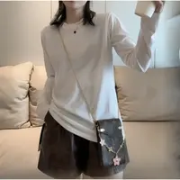 晶姐-7968-1欧货女装秋夏季简约韩版网红秋夏洋气时尚百搭净版长T