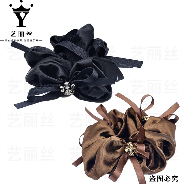 艺丽丝【金梦】简约小香风气质百搭黑色少女复古法式简约皮筋YL1325