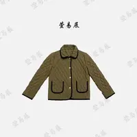 萱易展-菱形格撞色灯芯绒饰边轻奢气质百搭显瘦棉服外套-WT092303