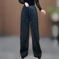 1879灰色豹点弯刀裤 宽松百搭 个性十足 洋气时尚 舒适潮流大气款