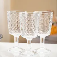 【浪漫法式】大号高颜值轻奢透明钻石款高脚杯红酒杯果汁杯香槟杯