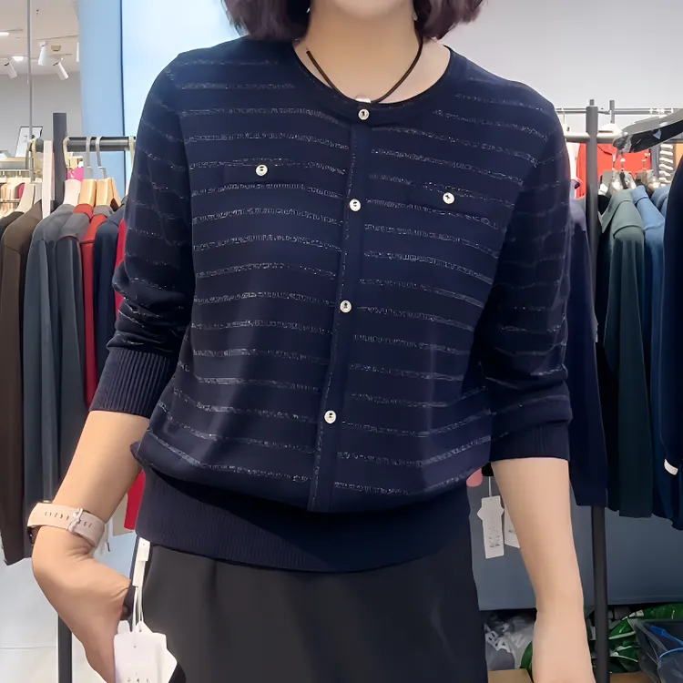 2025年新款高端慵懒风百搭上衣长袖女时尚遮肉显瘦内搭外穿针织衫