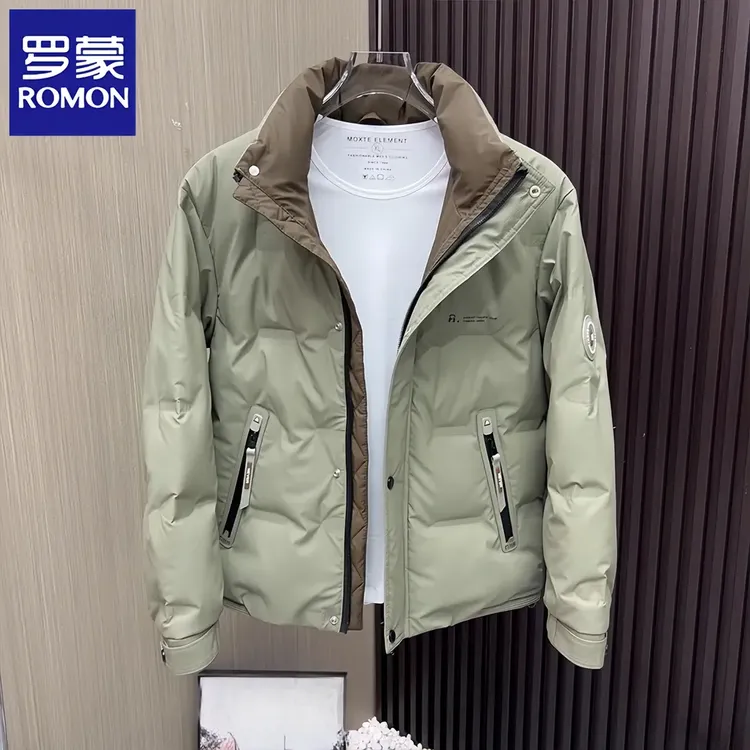 罗蒙Romom 防寒服高级感时尚百搭男潮牌立领冬季加厚保暖免洗外套