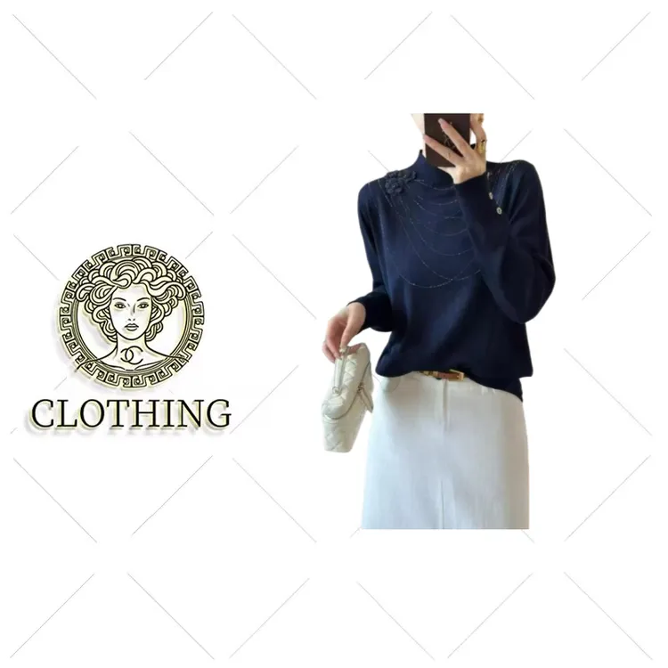 【CLOTHING/原创设计】FA琦梦花~立体花朵烫钻走线针织衫9921