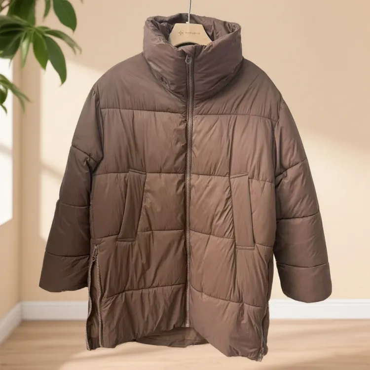 A031 外销ZR 中长款咖色棉服