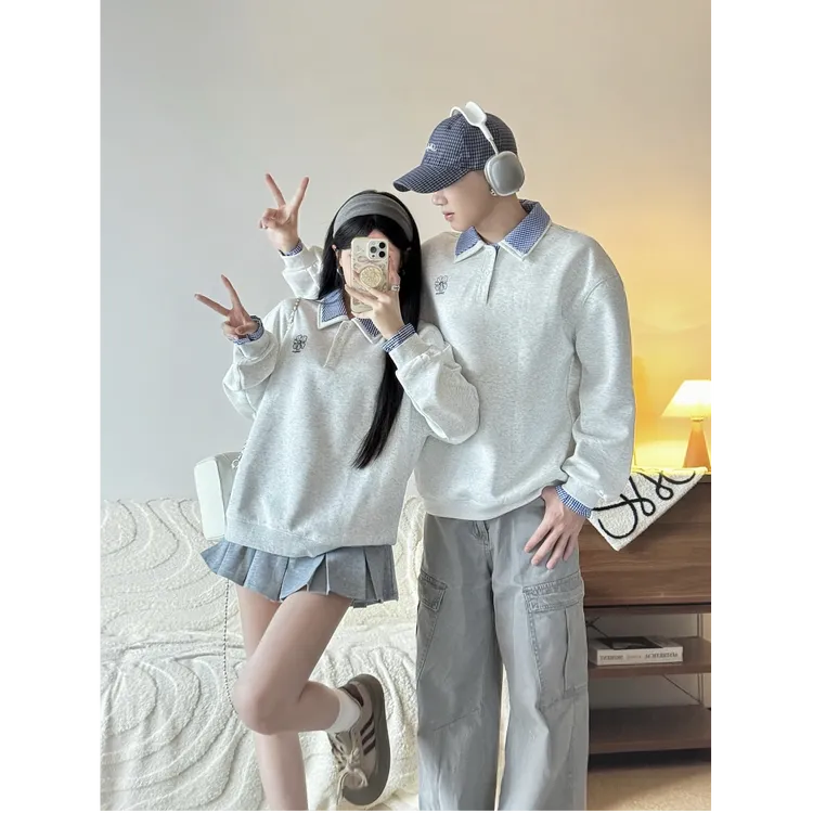 情侣装秋冬2025新款ins超火卫衣男女韩版宽松法式学院风外套潮牌