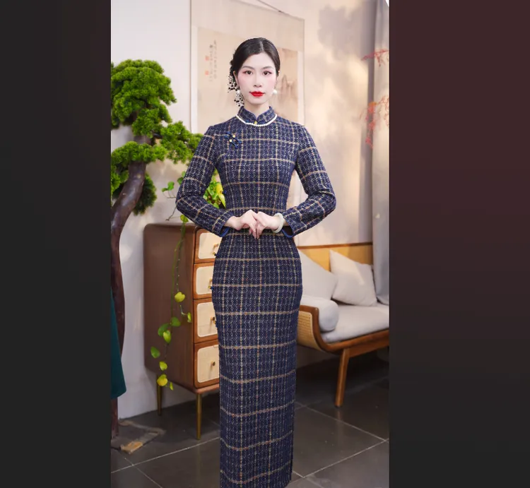 安墨   2025新款改良旗袍气质日常优雅经典修身