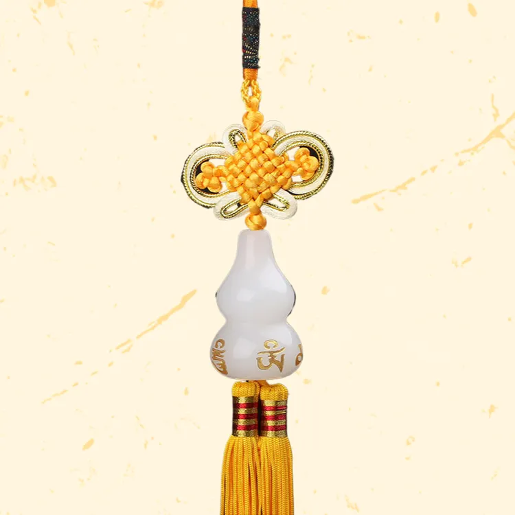 居家饰品白葫芦挂件六字明葫芦挂饰
