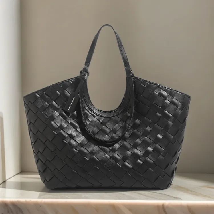 CHASENG&KAVLON编织拉链暗袋托特包通勤单肩包时尚肩包子母包女士