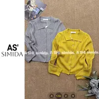 SIMIDA诗觅  韩系爱心扣翻领毛衣