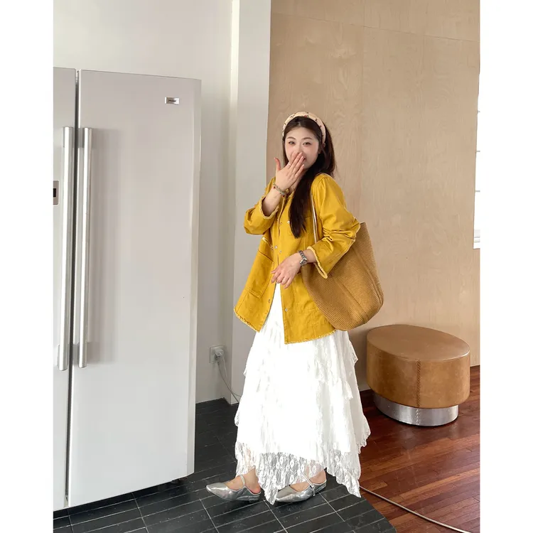 裂渡宣宣【艳阳天】微胖大码女秋时尚百搭显瘦气质牛仔外套ZY507A48