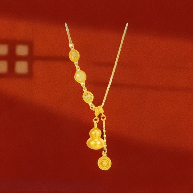 项链 K0424黄色福字葫芦款项链多样性发货17158