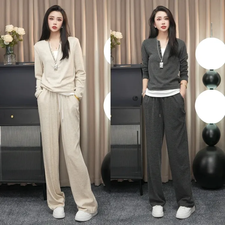【运补4-10米】运动套装新款宽松显瘦糯米套装休闲长袖简约日常两件