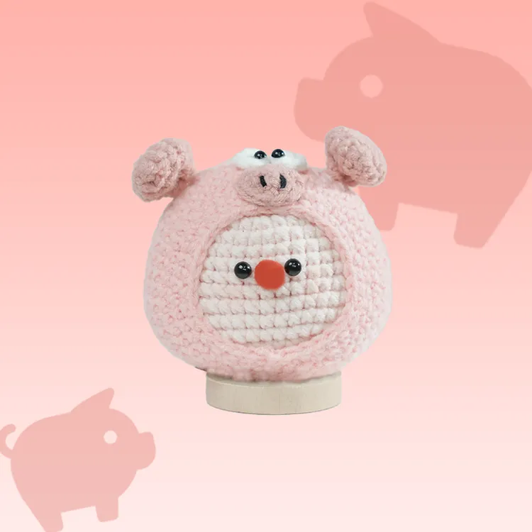 织到｜【猪猪】生肖钩织新手DIY手工编织材料包图解