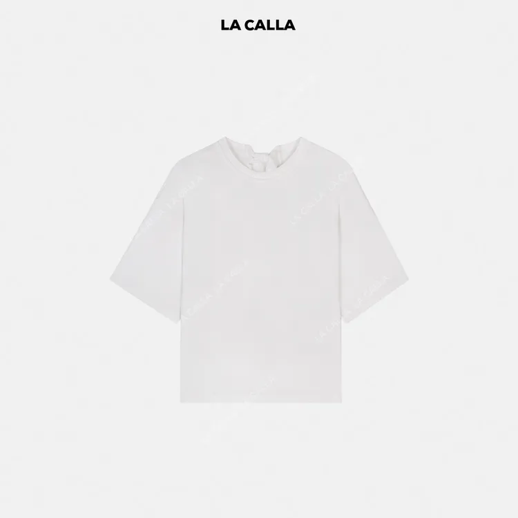 LA CALLA飘带T圆领极简T恤OY-M-5365