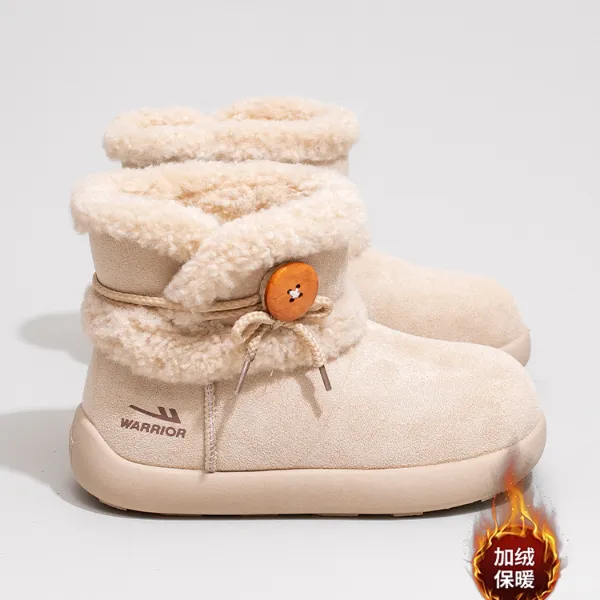 回力雪地靴女2025冬新款加绒加厚高帮保暖棉鞋女厚底防滑面包鞋女