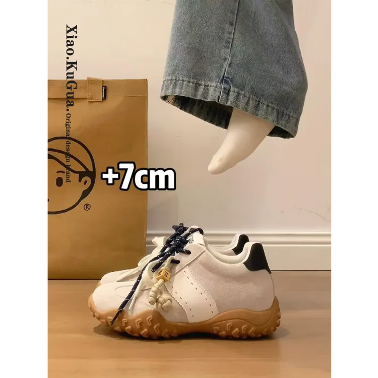 【苏因因】7cm新色来啦~内增高鸳鸯鞋带运动休闲鞋德训鞋女系带透气