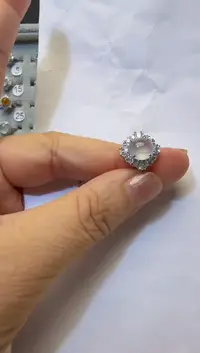 银S925镶嵌戒指翡翠925银镶缅甸A货翡翠戒指