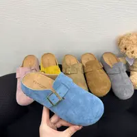 黄色勃肯鞋女外穿新款秋季女鞋子网红一脚蹬包头拖鞋V10