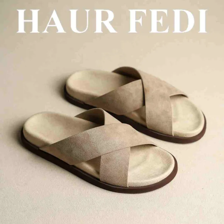 HAUR FEDI/豪雅芬迪BC简约老钱风外穿休闲沙滩交叉一字凉拖商品图
