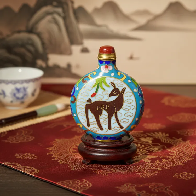 景泰蓝鼻烟壶非遗技艺铜胎掐丝珐琅高温烧制