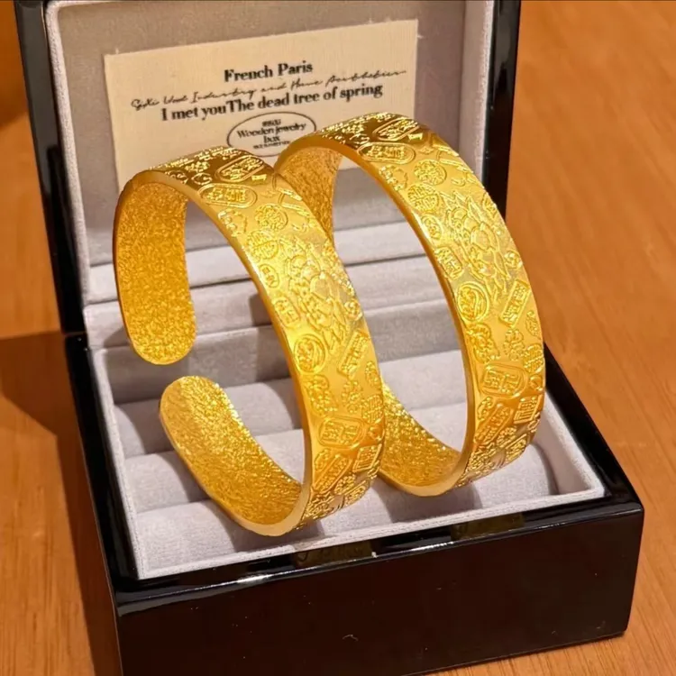 古法工艺-精雕开口吉言手镯 送礼盒