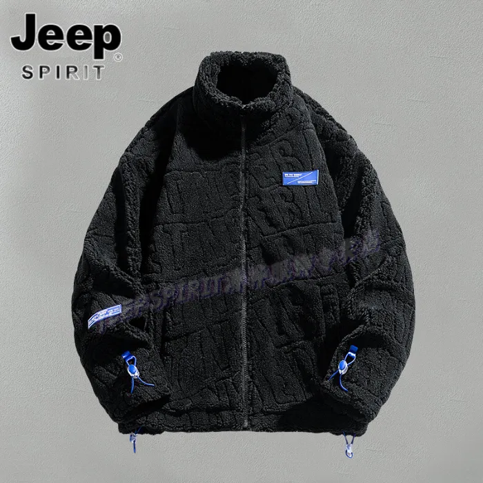 Jeep吉普冬新款羽绒服休闲宽松保暖外套立领加绒上衣加厚港风男装