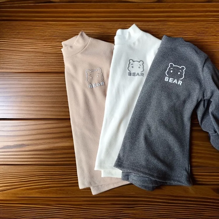 童装加厚德绒打底衫自发热双面德绒长袖上衣 半高领保暖打底衫T恤