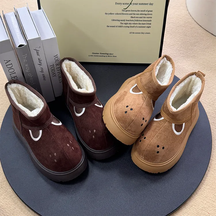 巫六七雪地靴女款2025秋冬防滑加绒保暖厚底短筒时尚可爱百搭女鞋