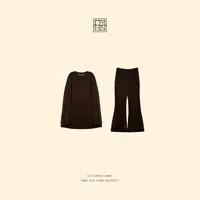 OYBN欧阳贝妮【拿捏曲线】微胖大码条绒长袖上衣休闲裤时尚套装5627