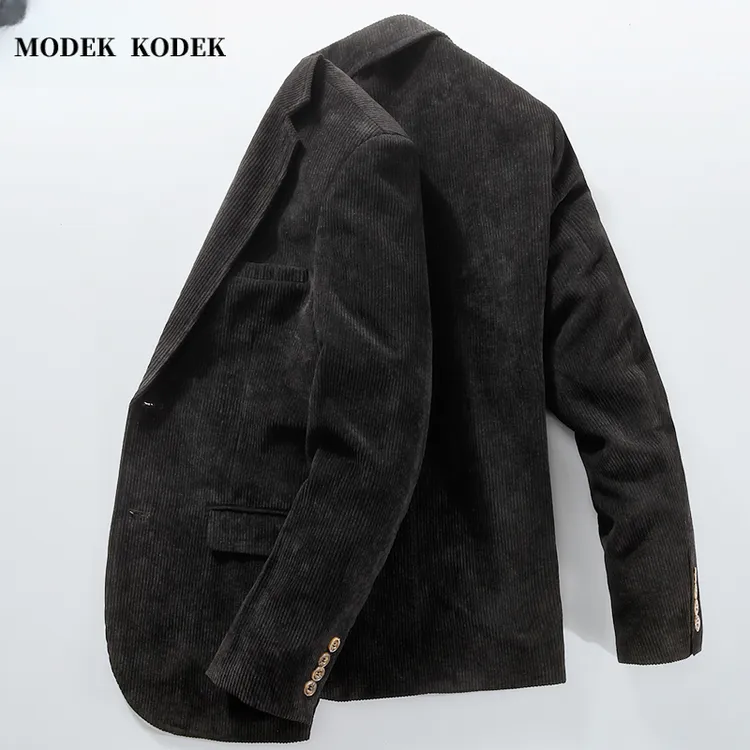 MODEK KODEK高端灯芯绒男士长袖西装外套春秋季新款商务休闲西服