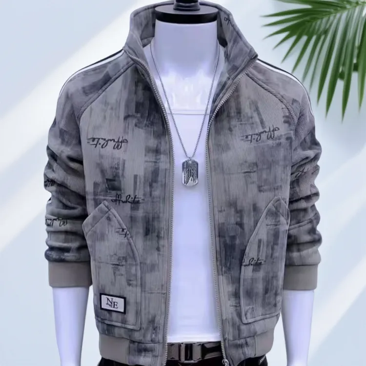 秋季冬季男士新款夹克外套时尚潮流高级修身爆款韩版立领休闲夹克