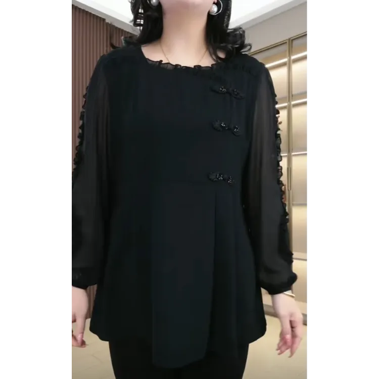 丹思慕新款大码女装方领盘扣时尚气质显瘦休闲收腰春季上衣241325