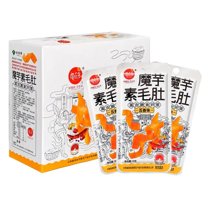 魔乐多魔芋爽素毛肚魔芋丝休闲零食辣味解馋云南特产即食盒装