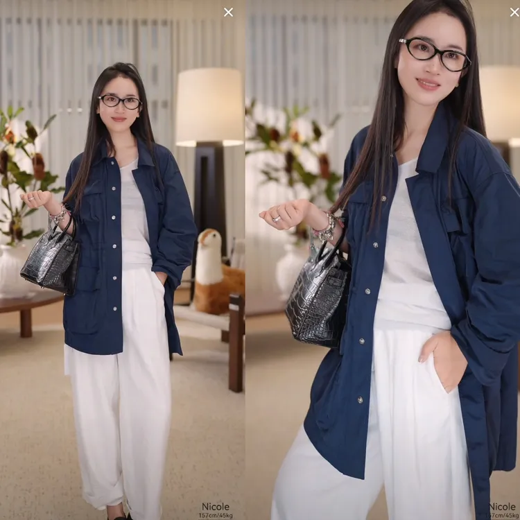 4NWT225【蓝玫瑰】【贵姐NICOLE】进口记忆面料设计师高端气质外套