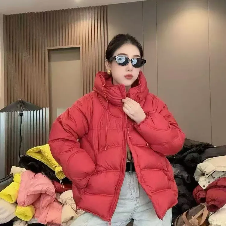 6351*连帽短款女棉衣过年棉服纯色上衣女装冬季百搭宽松韩版
