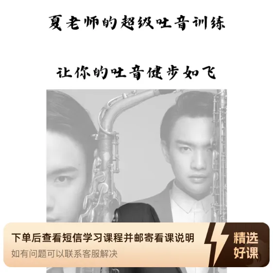 萨克斯超级吐音训练（视频+电子版+纸质书)（留意短信解锁课程）
